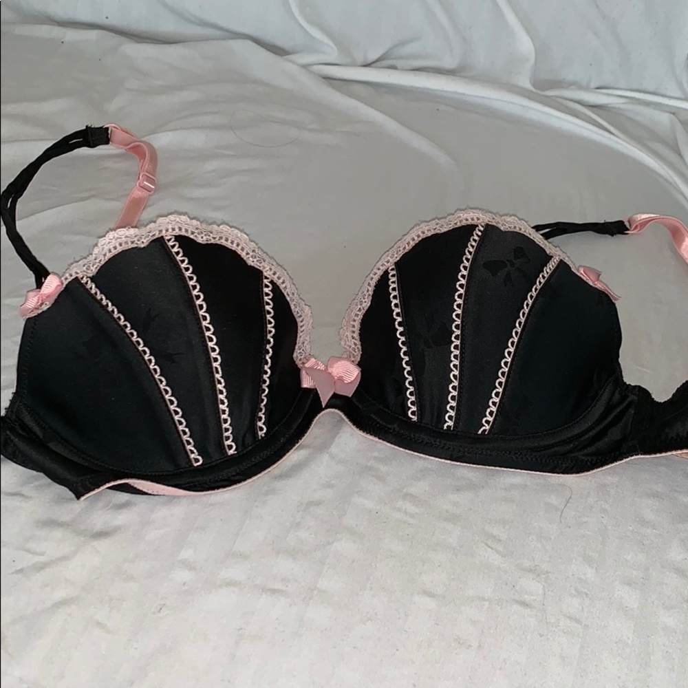 Victorias Secret Black Bra with Pink Lace